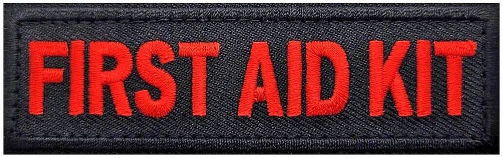 First Aid Kit Embroidered Medic Tactical Patch | 2PC HOOK BACKING 3.5"x 1"