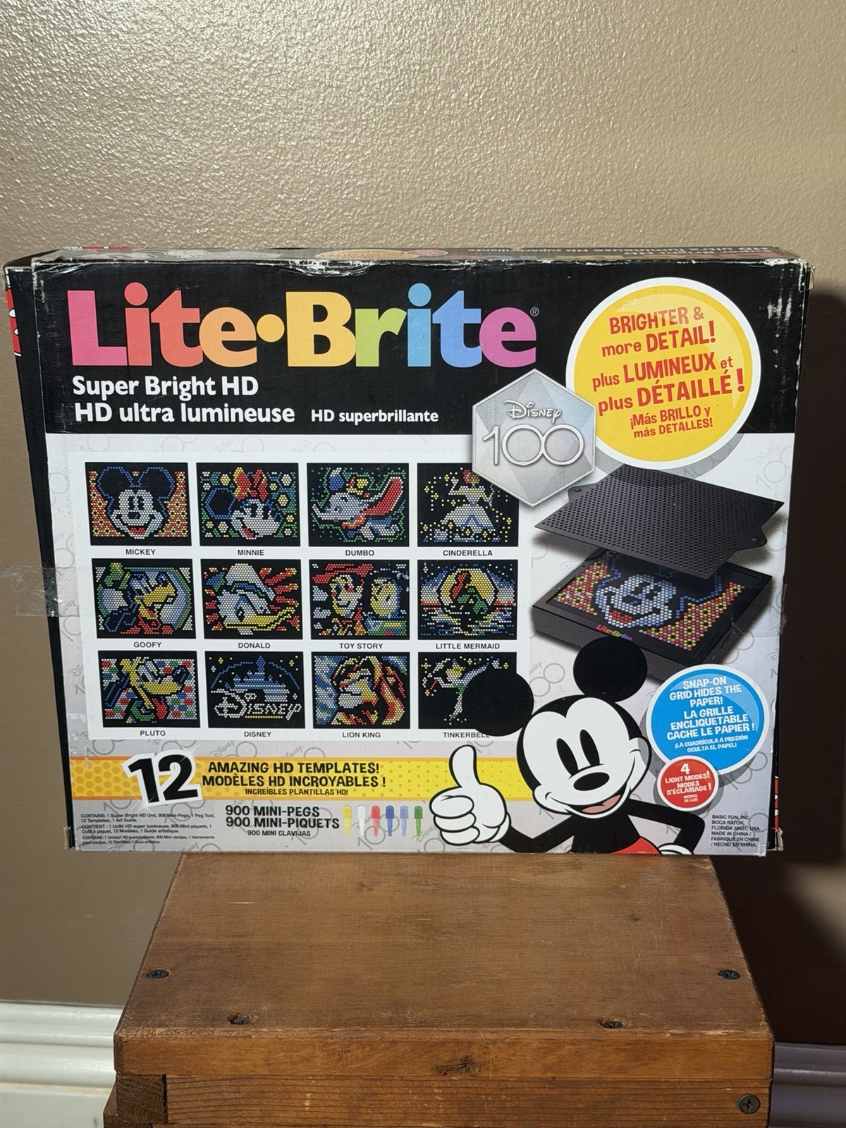 Lite Brite Super Bright HD Disney Mickey Mouse 100 Year Edition 900 Mini Peg NEW
