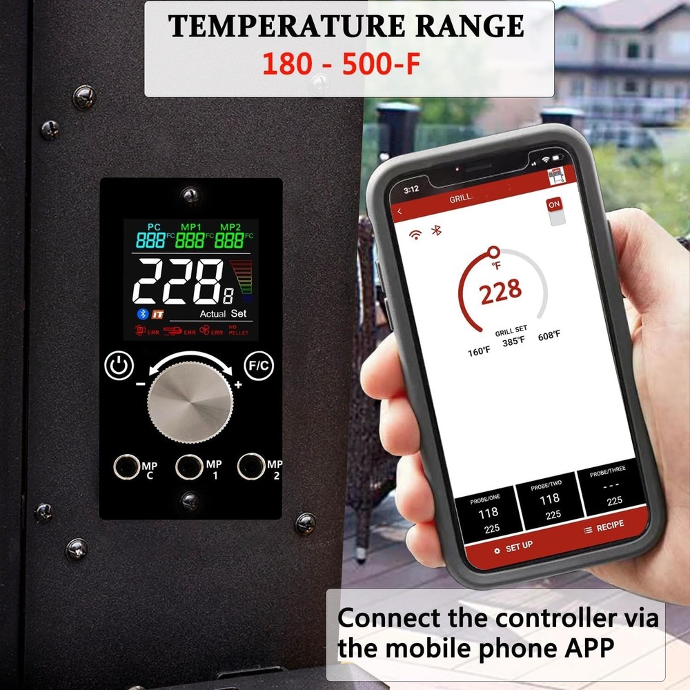 Replacement Pit Boss Digital Thermostat Controller Board with WiFi and Blueto...