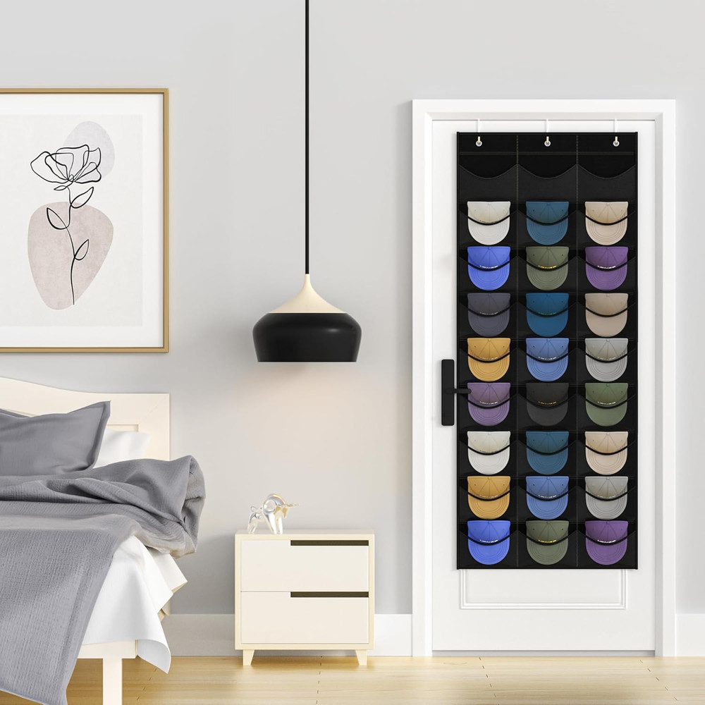 Hat Rack, Features 27 Clear Deep Pockets, Ideal for Organizing Baseball Caps,...