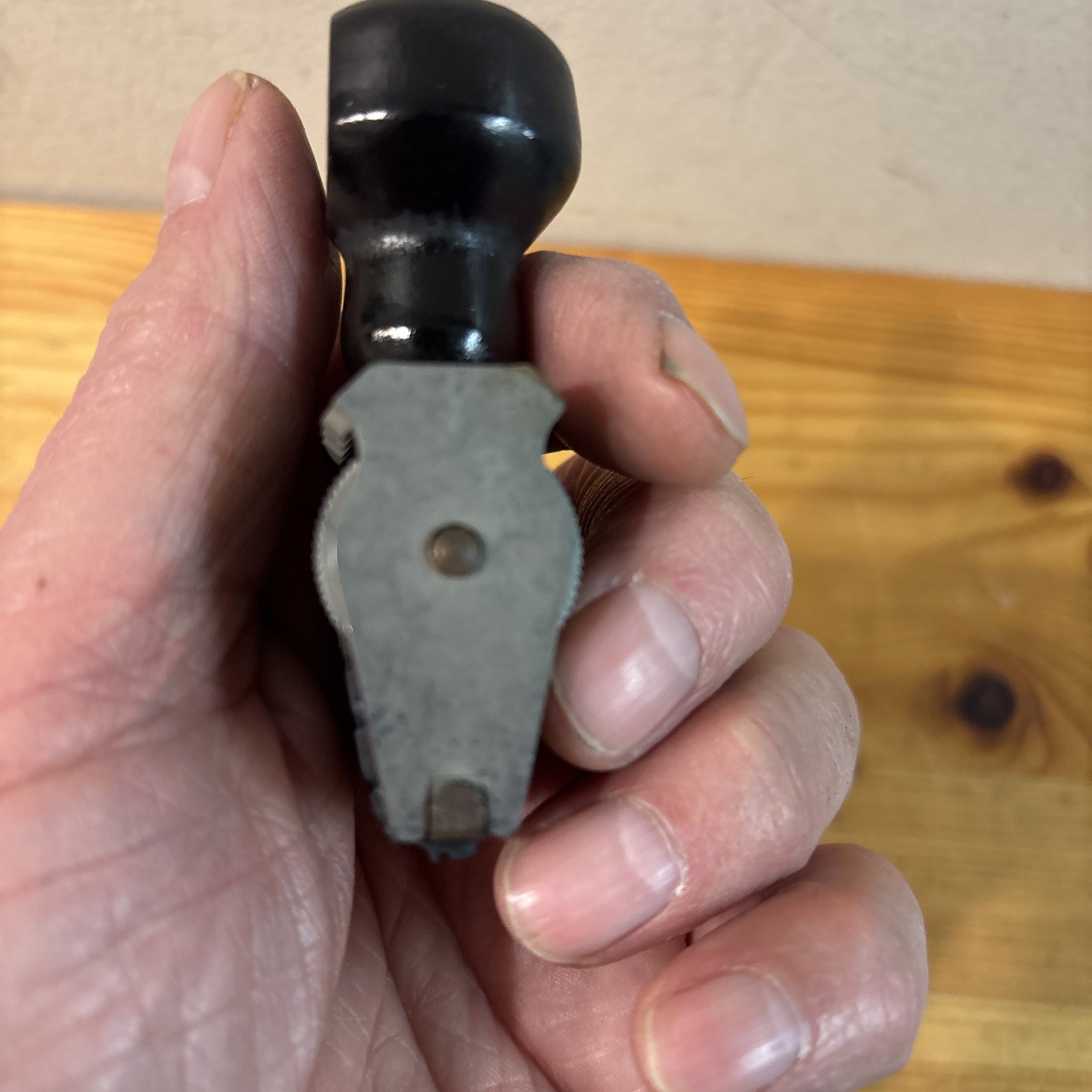 Vtg Front Rotary Date Stamp Wood Handle Metal Wheels Made In USA FREE SHIPPING