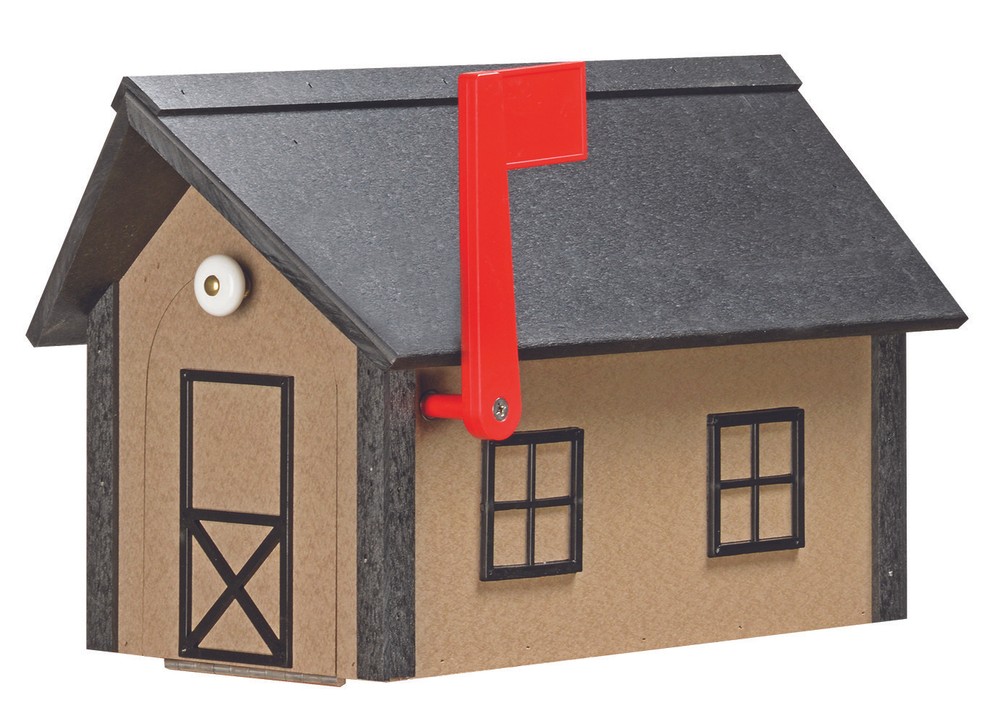Amish-Made Standard Poly Mailboxes with Poly Roofs