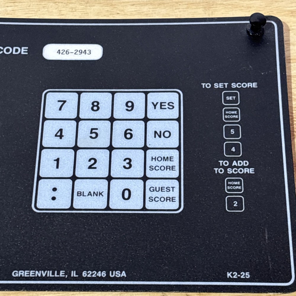 Nevco Scoreboard Controller Operator Volleyball ? Button Overlay Model 426-2943
