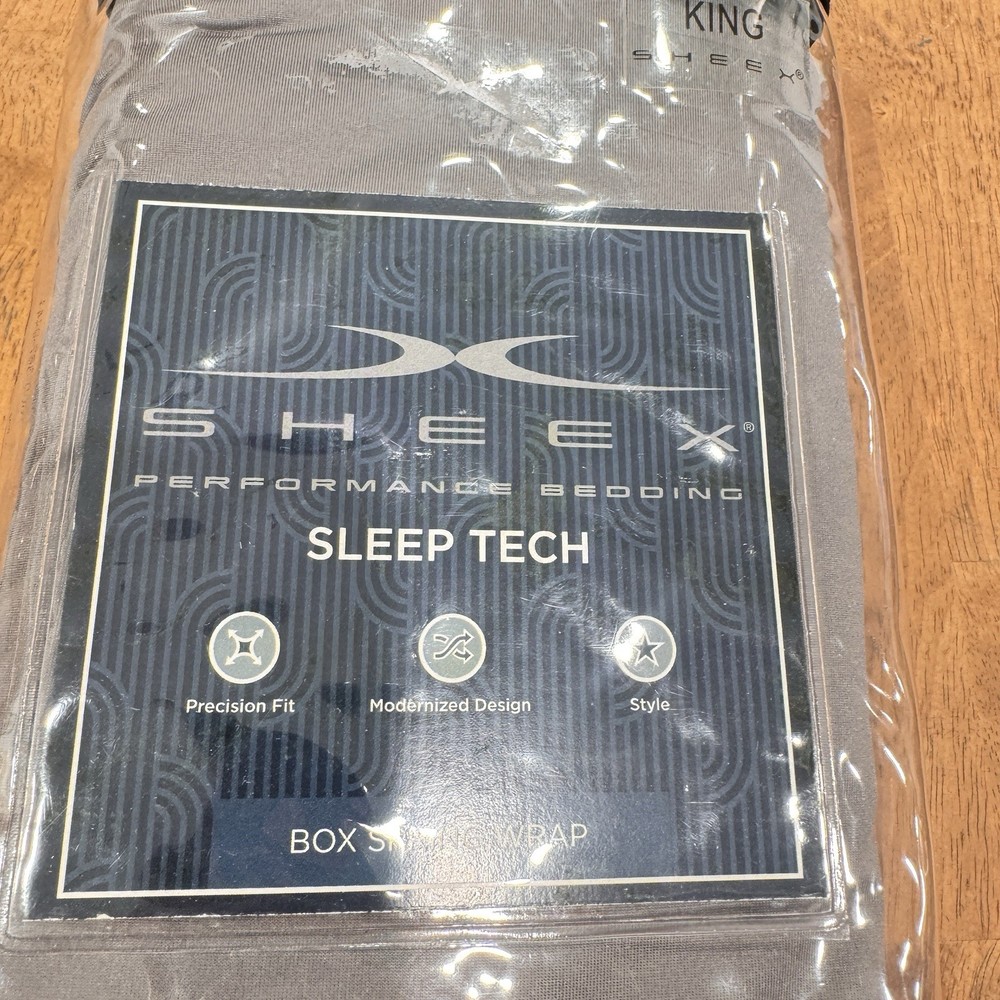 Sheex Performance Bedding Box Spring Wrap King Size Graphite Grey Sleep Tech New