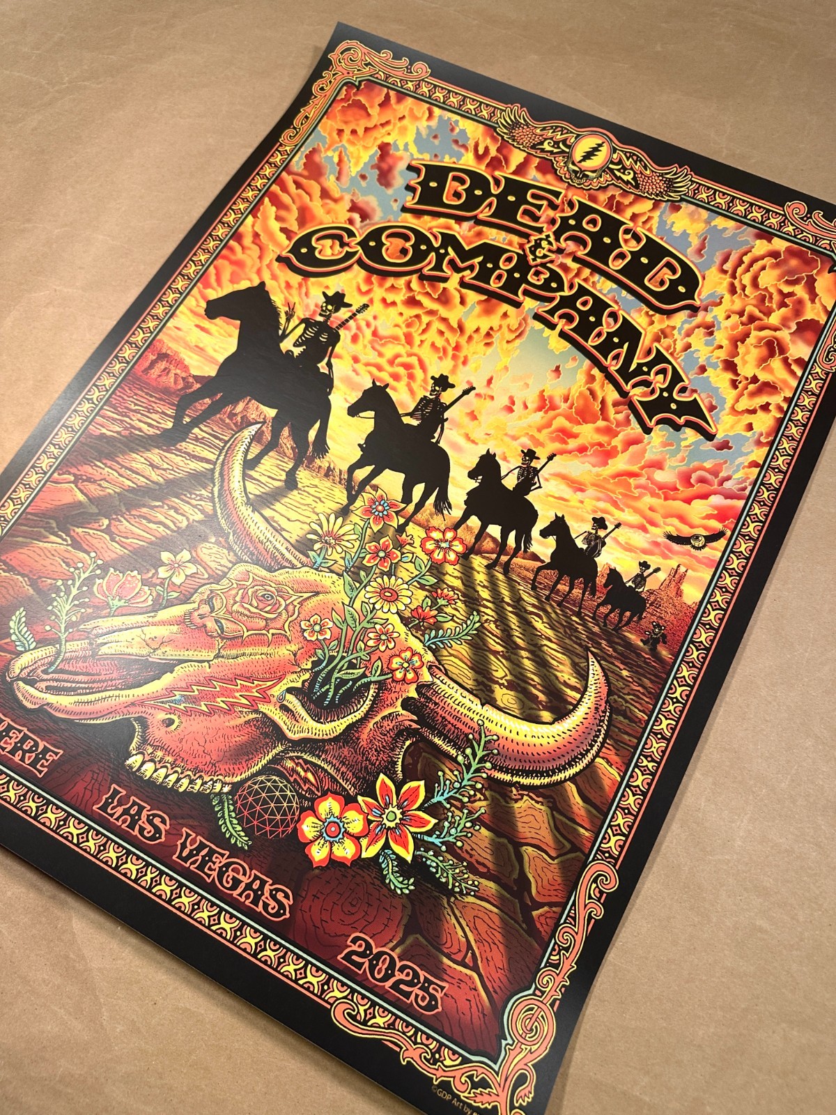 🤠 EMEK Dead & Company VIP Poster Sphere 2025 Vegas #/255 Cowboys GD60 Weir
