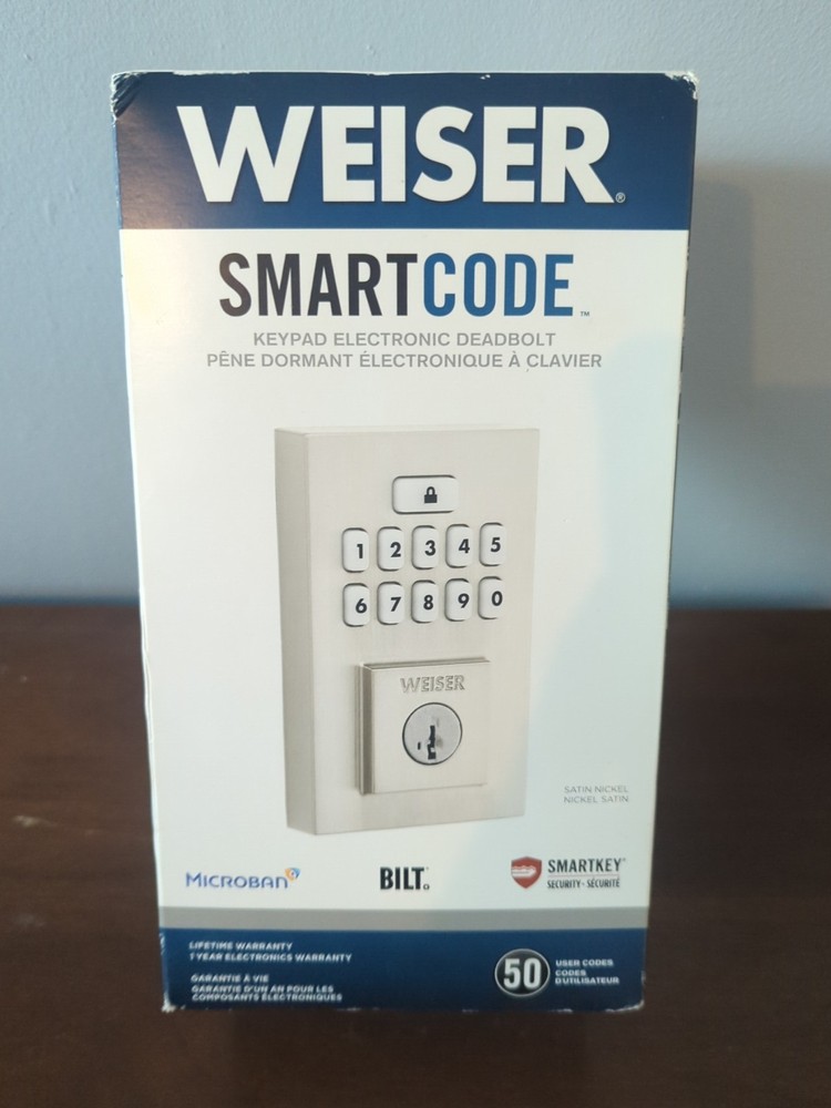 ** Brand New ** Weiser SMARTCODE DOOR lock Silver