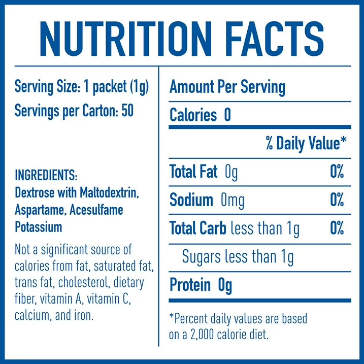 Equal Zero Calorie Sweetener Packets, 1,000 count. Dissolves Quickly FRESH