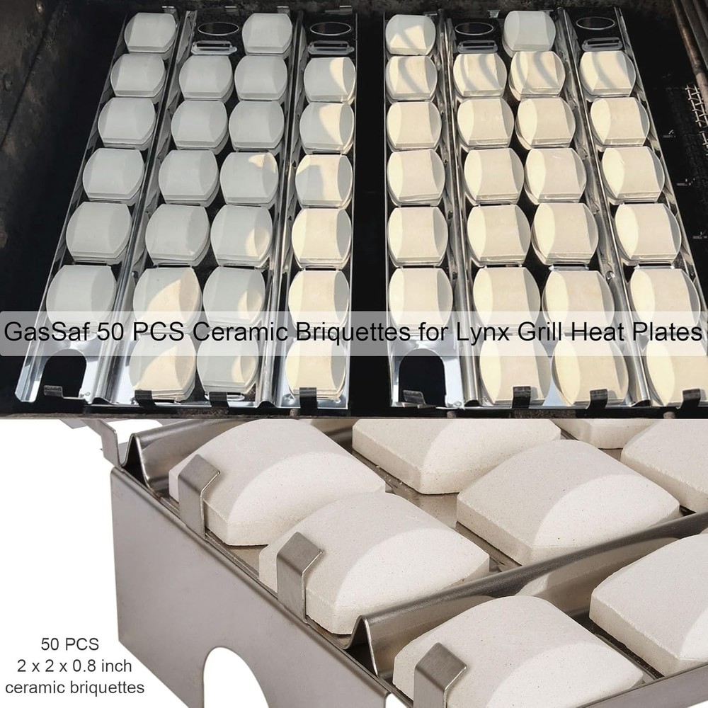 High-Quality Ceramic Briquettes for Grills, 50-Pack