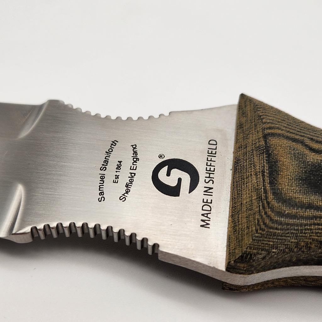 Samuel Staniforth Scorpion Fixed Blade Survival Knife & Sheath Made In Sheffield