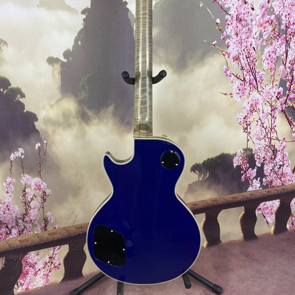 Custom 6 String Electric Guitar Gold Hardware Flame Maple Shell Abalone Inlay