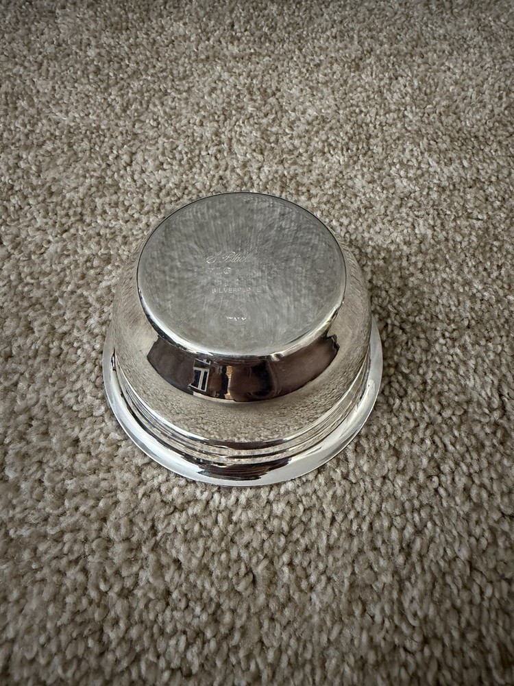 Silver Plated Decorative Platter and Cup Set Made in Italy