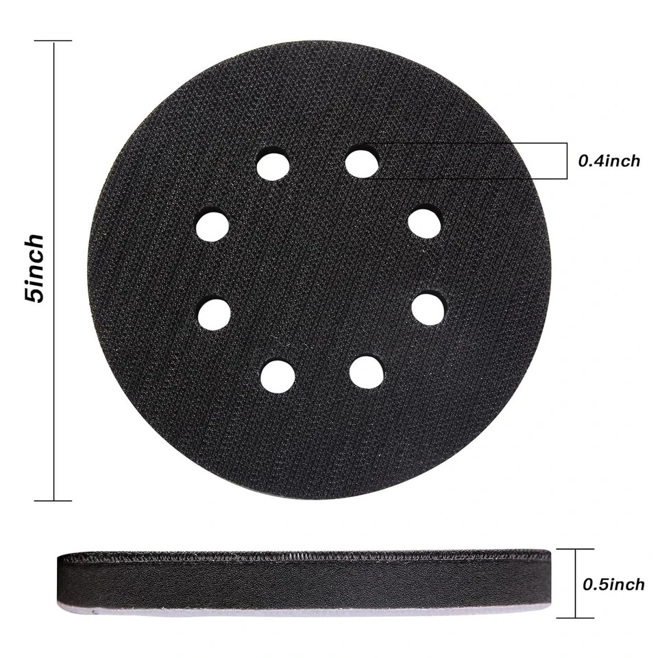 6pc 5" 8 Holes Interface Pads Orbital Sander Sanding Foam Pad Hook Loop Buffer