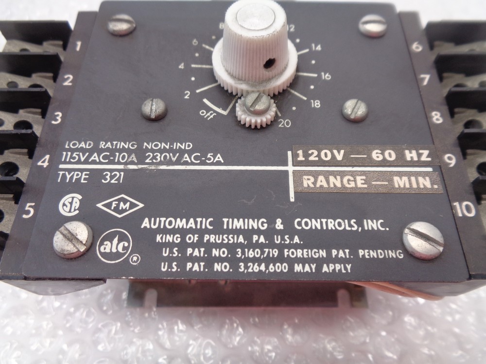 ATC AUTOMATIC TIMING & CONTROLS TYPE 321 TIMING RELAY UNIT NSNP