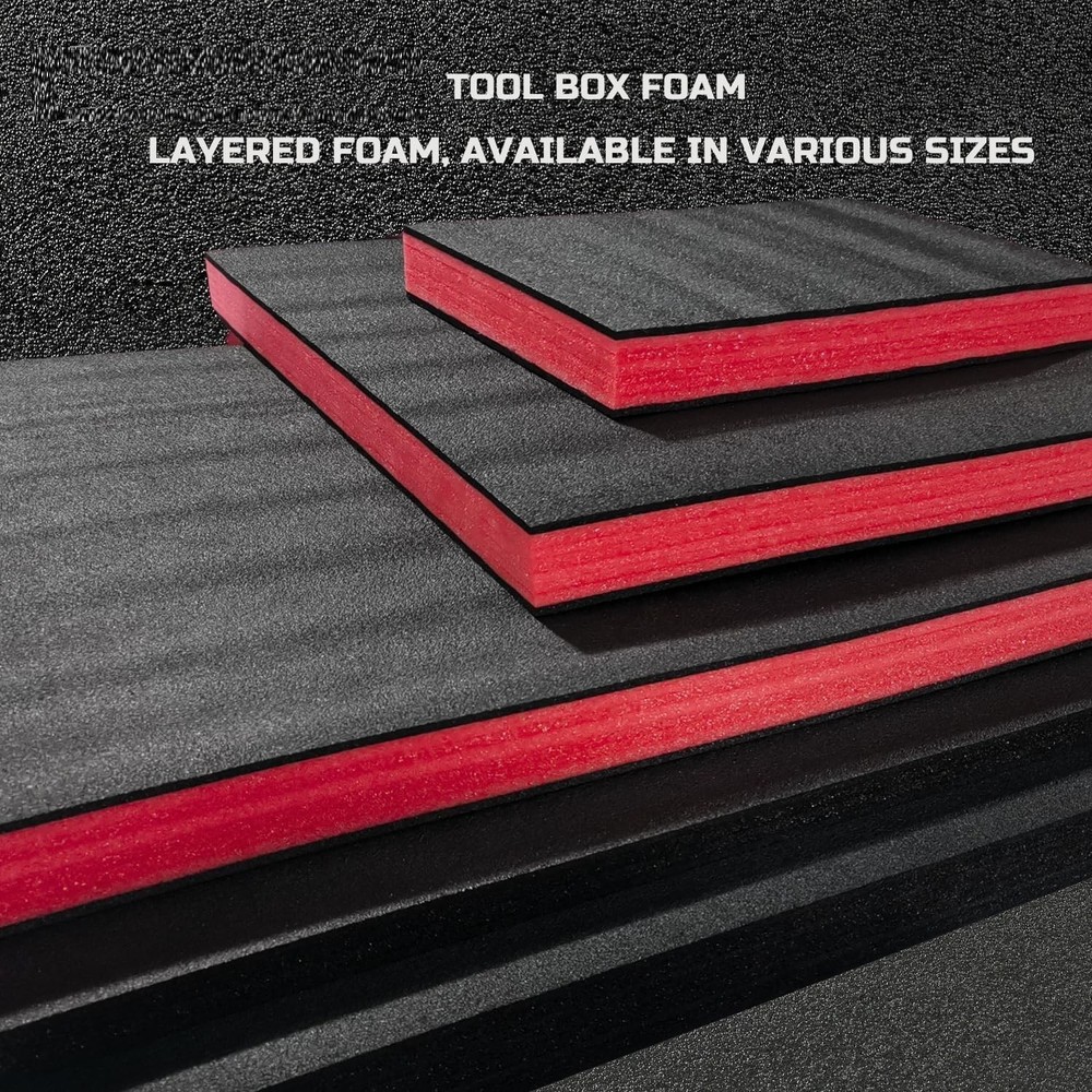 3-Pack Tool Box Foam Inserts, 24x24x2" Polyethylene Sheets (Black)