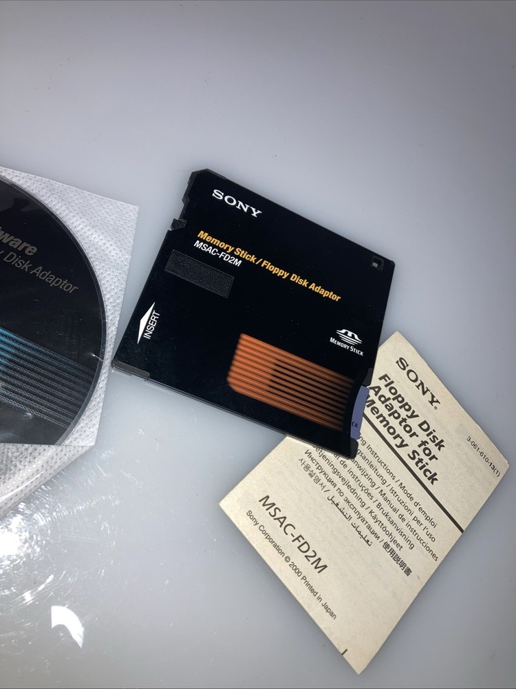Sony MSAC-FD2M Floppy Disk Adapter for Memory Stick with disc & manual