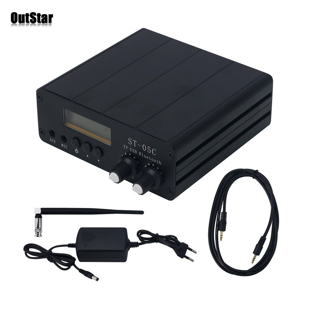 ST-05C Bluetooth USB TF Card FM Broadcast TX 0.2W 77-108MHz + Antenna + Power #s