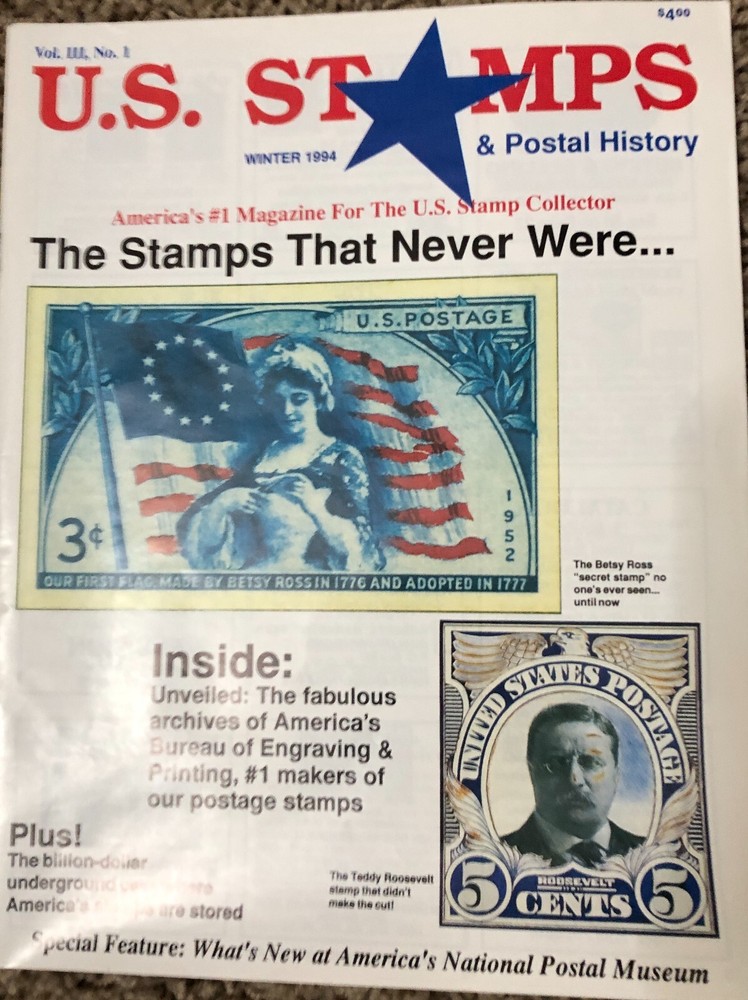 U.S. Stamps & Postal History 1994 Magazine 5 Issues Vol. 3 No. 1,2,3,4,5