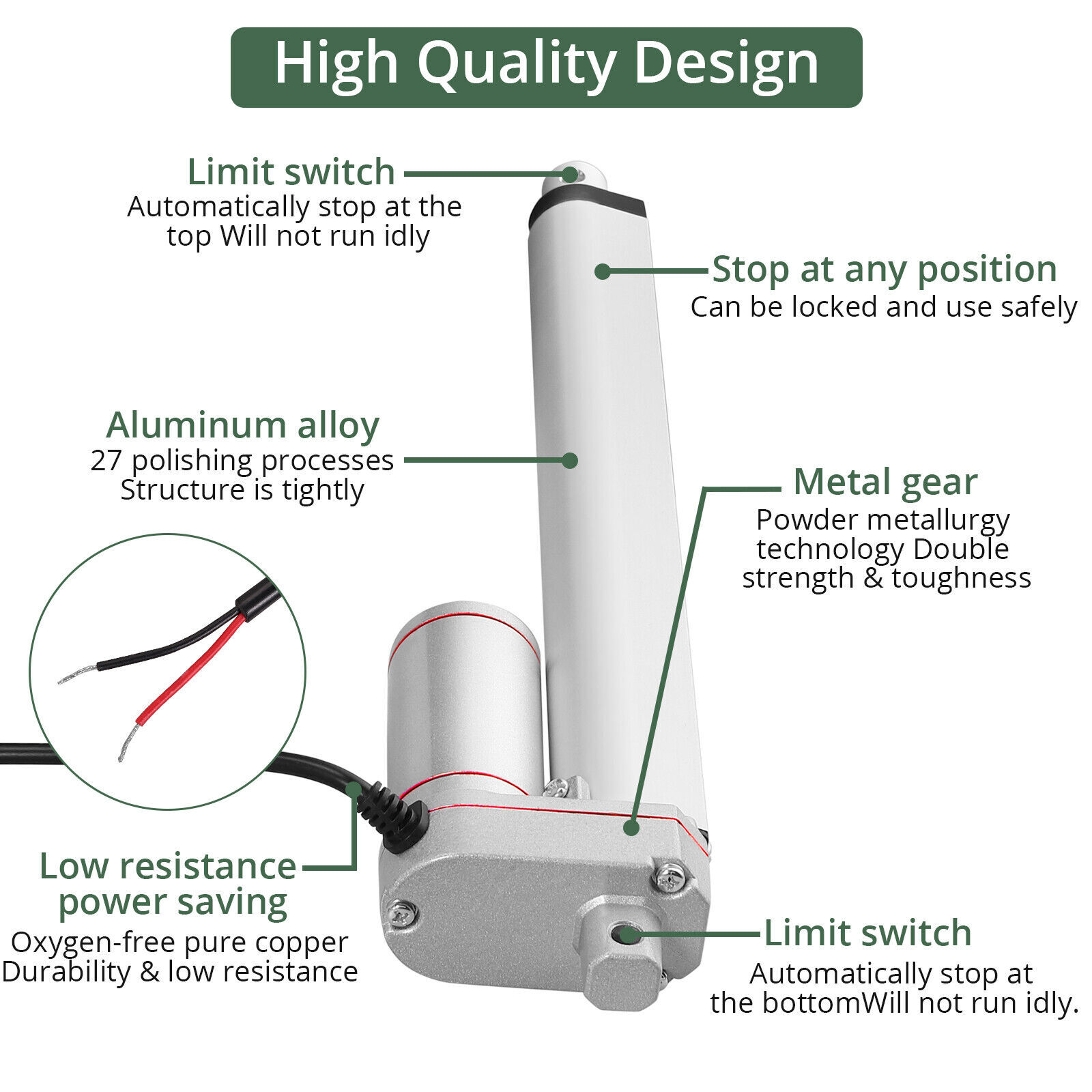 12V Linear Actuator 250N 2000N 6000N 20inch 32" 40" 48 inch 1000MM Heavy Duty