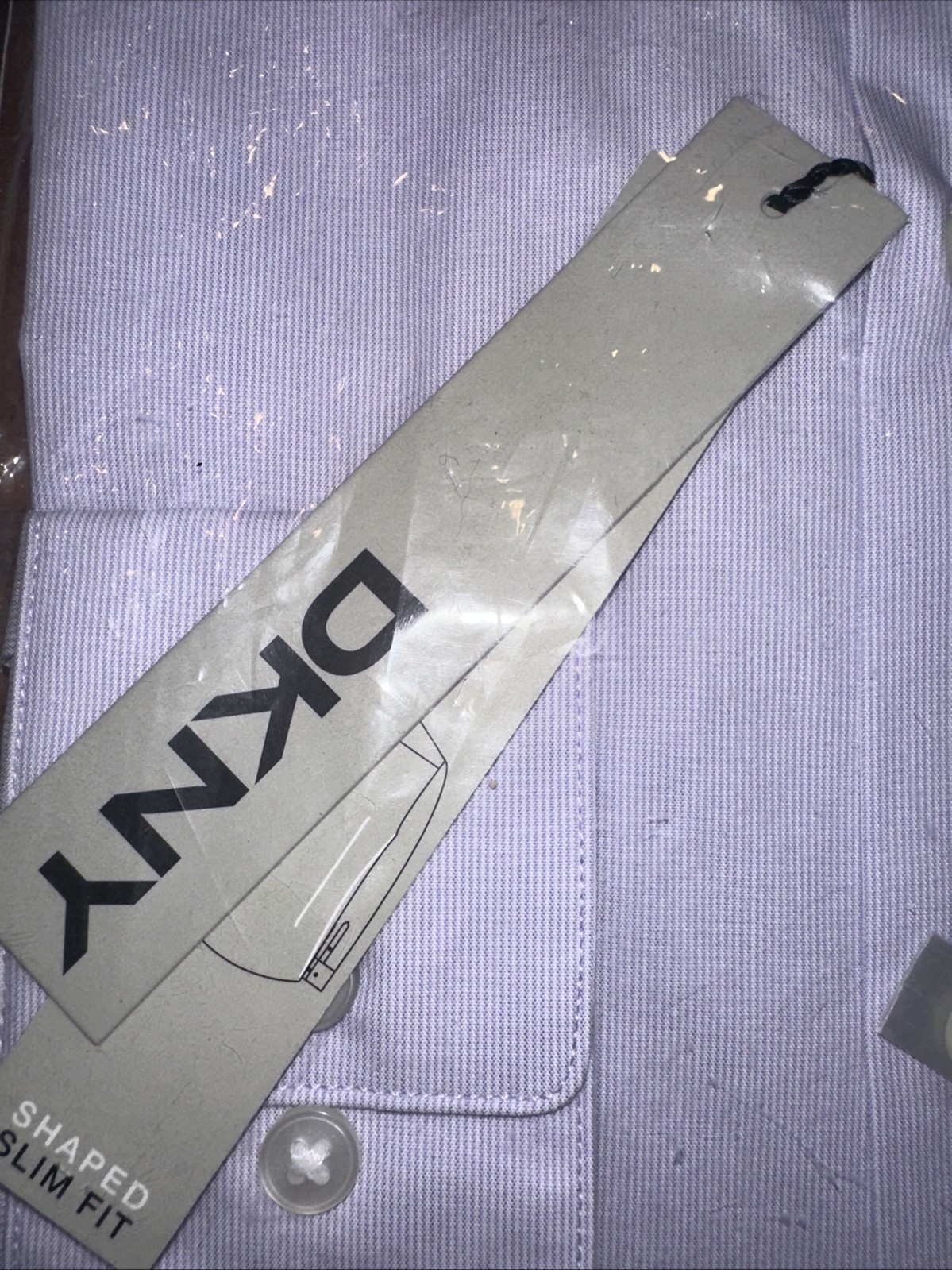 DKNY Men's Button Dress Shirt size Large 16.5 - 32/33 Slim Fit Active Stretch