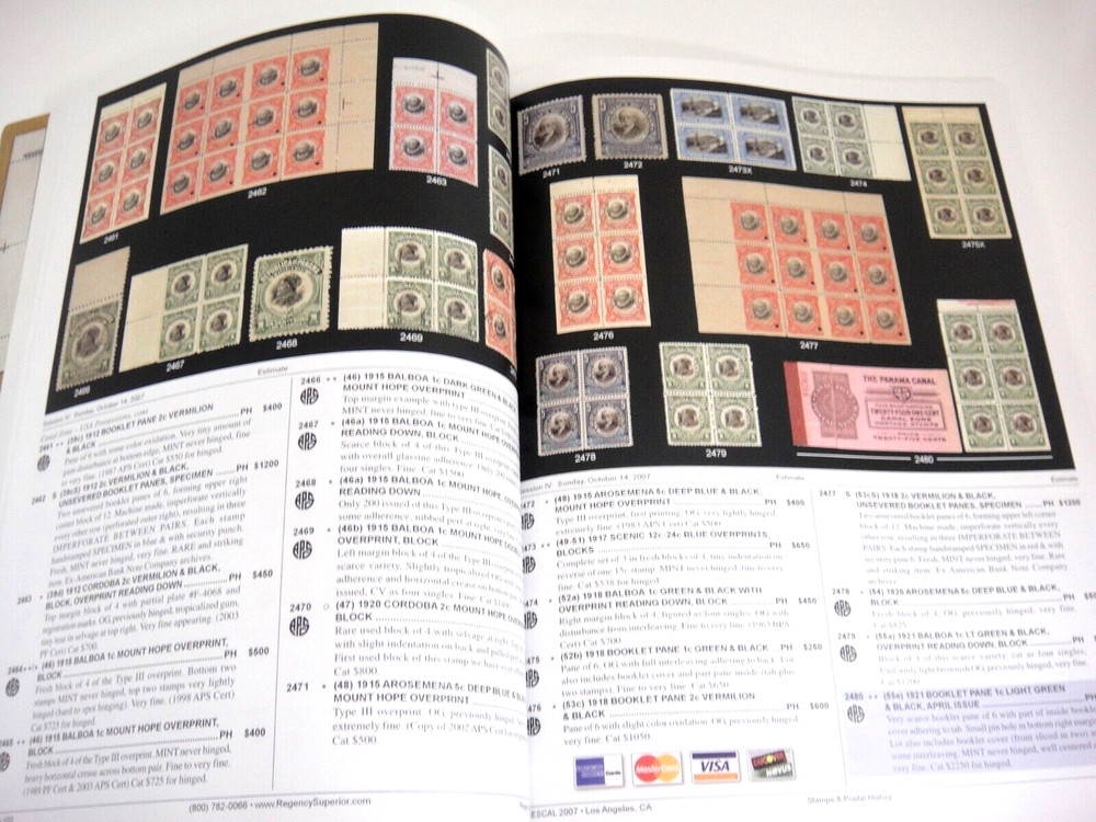 Regency Superior Stamp Auction Catalog 2007 Plate Blocks Booklets Errors Covers