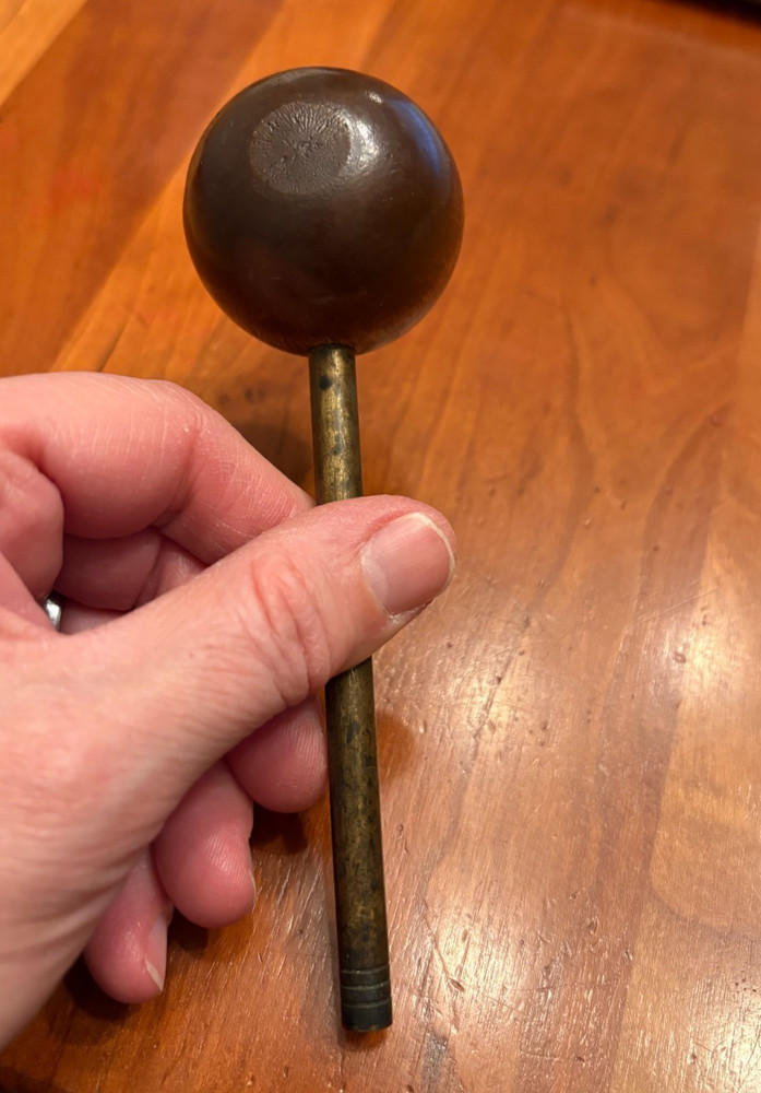 Vintage Muzzleloader Bullet Starter Brass & Wood