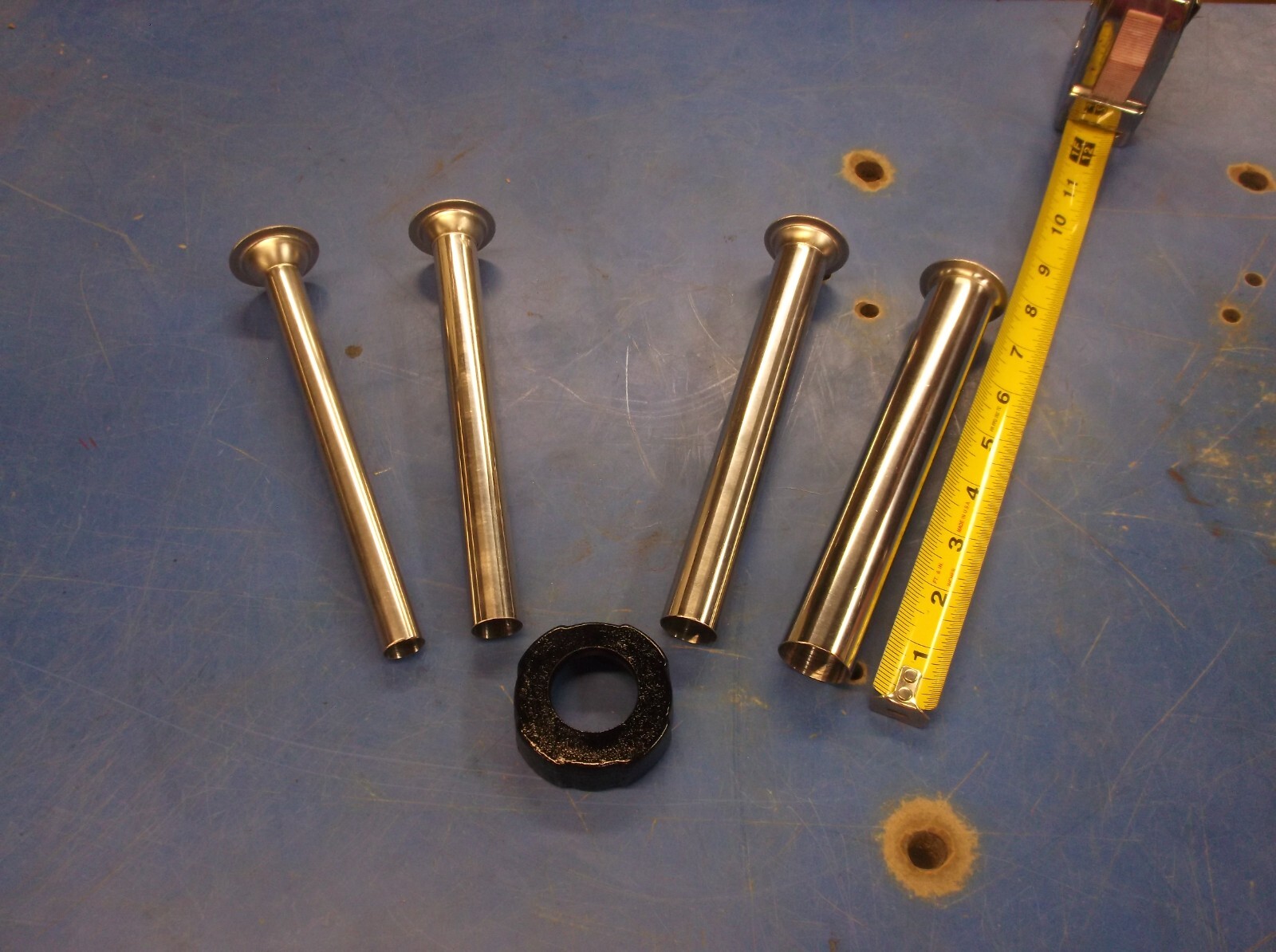 ENTERPRISE & OTHER NUT STAINLESS STEEL TUBES SET SAUSAGE STUFFER LARD PRESS #2