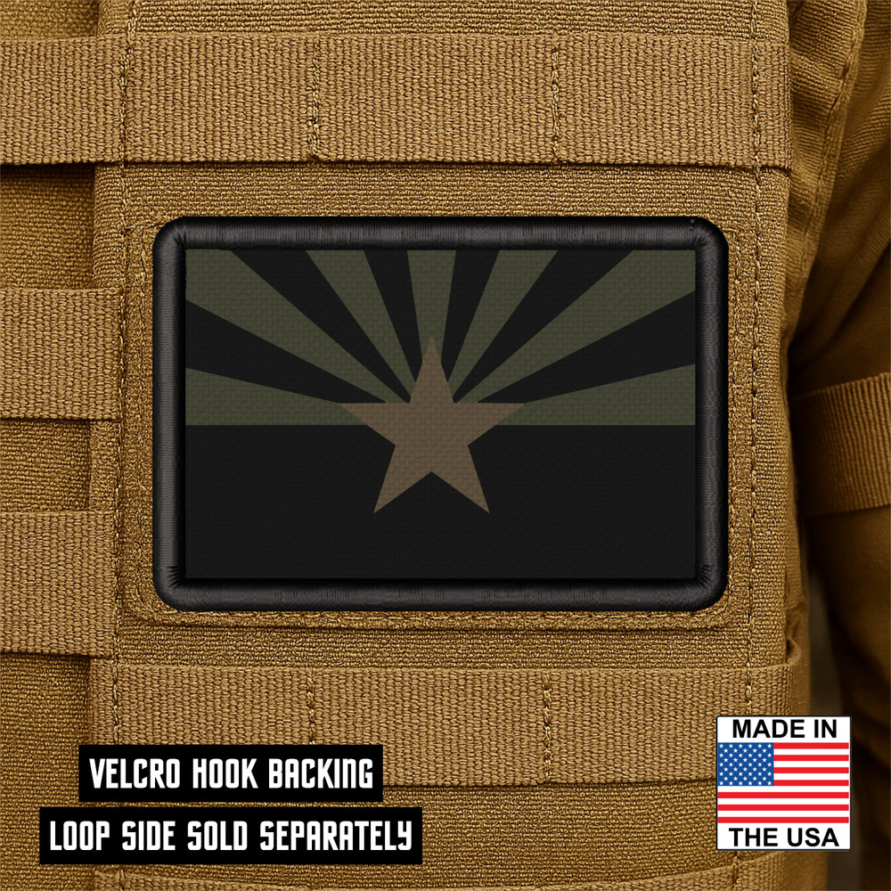 Tactical Arizona State Flag Printed Morale Patch - 2x3 Inch, Hook & Loop
