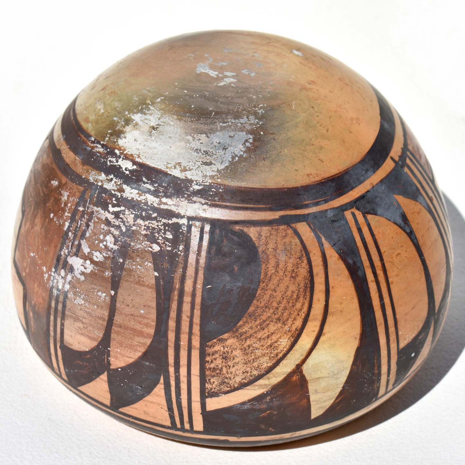 20th C Antique Hopi Sikyatki Revival - Yellow Ware Pot - Polychrome Olla Bowl