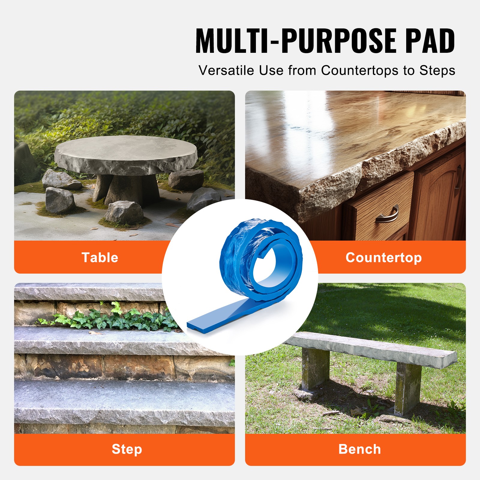 Concrete Stamps 91 x 3 in Rectangular Polyurethane Stamp Stone Mat