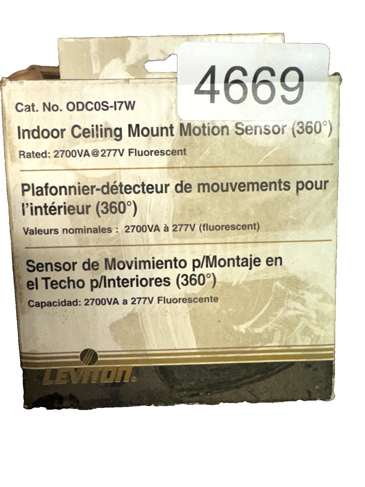 Leviton-ODC0S-1W-Indoor Ceiling Mount Line Voltage Motion Sensor-360 Degrees