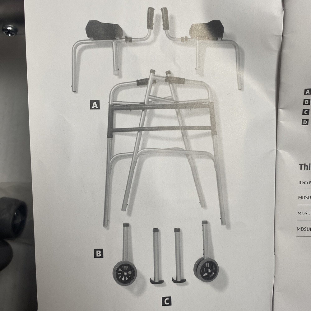 Medline Adjustable Upright Forearm Walker with Armrests, Better Stability *READ