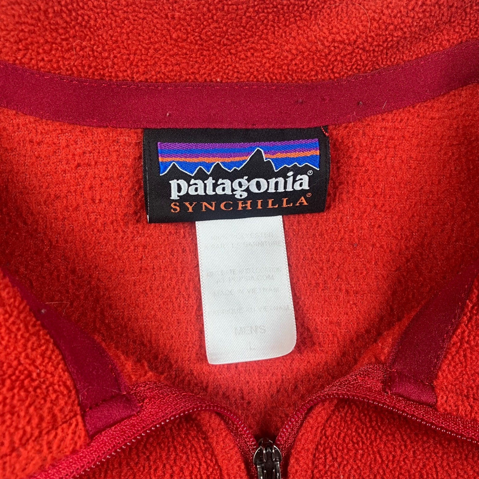 Patagonia Synchilla 1/4 Zip Fleece Pullover Burnt Orange Red Men's Large