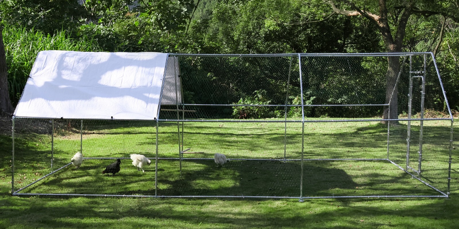 Walnest 20ft x 10ft x 6.5ft Large Metal Walk-in Chicken Coop Run Cage Hen House