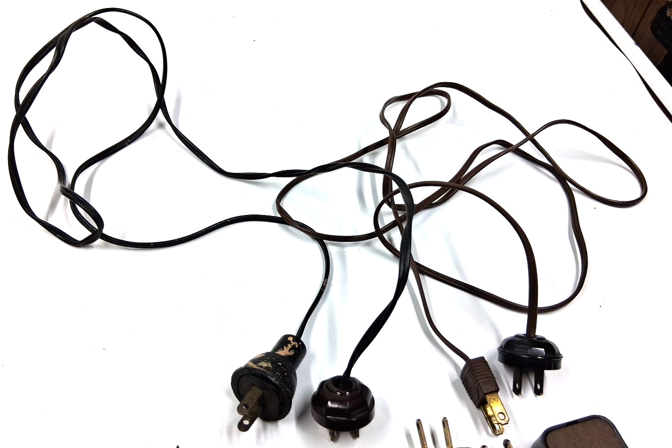 Vintage Lamp / Light Plugs other assorted electrical items lot of over 20