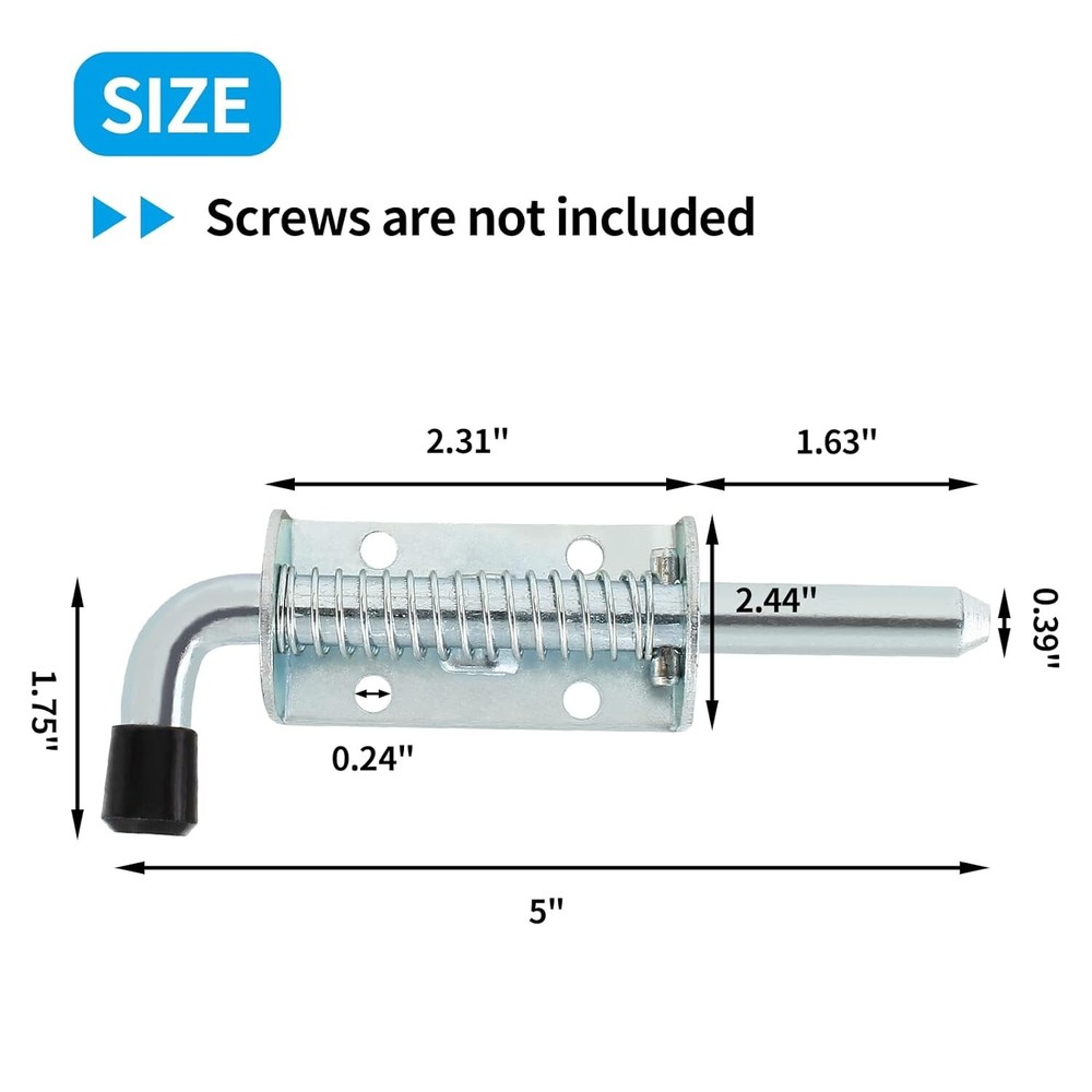 Utility Trailer Gate Spring Loaded Pin Lock Assembly Ramp Door Locking Latch Set