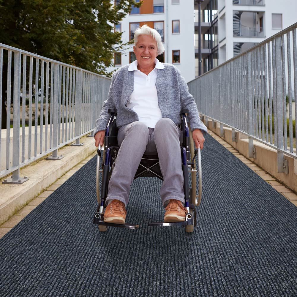 HEAVY-DUTY RIBBED INDOOR/OUTDOOR CARPET STORMY BLUE patio deck boat garage