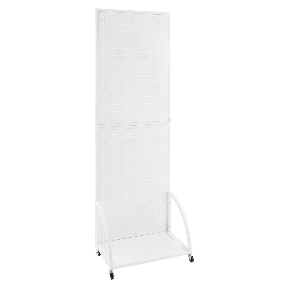 Durable Mobile Pegboard Display Stand with Wheels for Retail & Tools