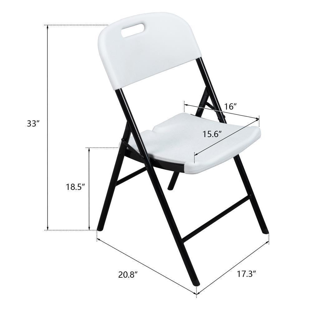 4Pcs Plastic Folding Chairs Stackable Garden Patio Wedding Party Chair White
