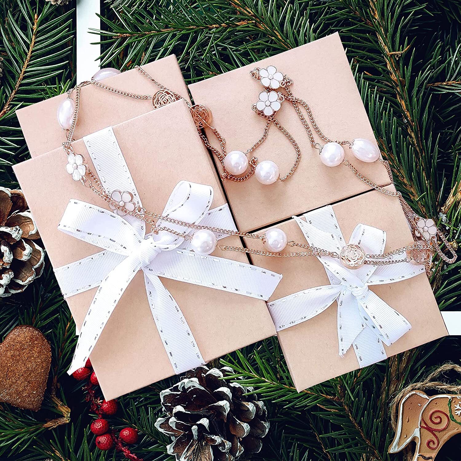 BULK Kraft Paper Jewelry Gift Boxes with Cotton Fill Padding - Brown 11 Sizes