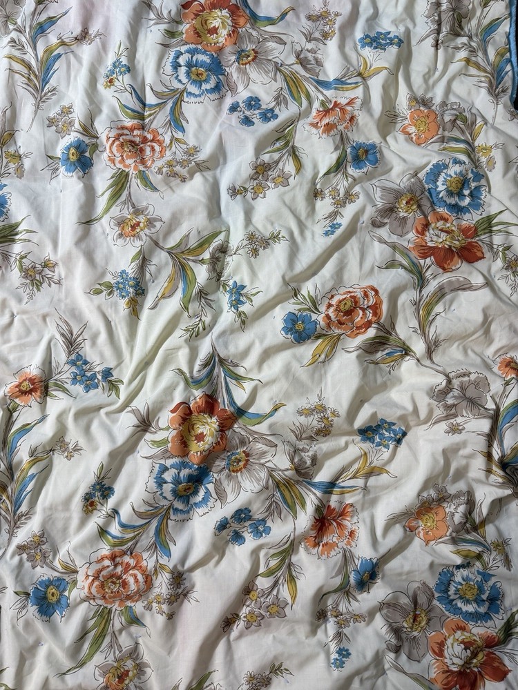 Handmade Rag Quilt Patchwork Tied Multicolor 87x75” Cotton Throw Bedspread