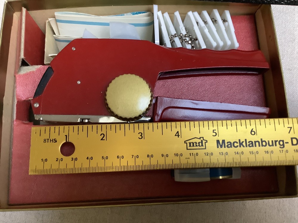 Vintage Com Tech Tape Printer Label Maker in Original Box