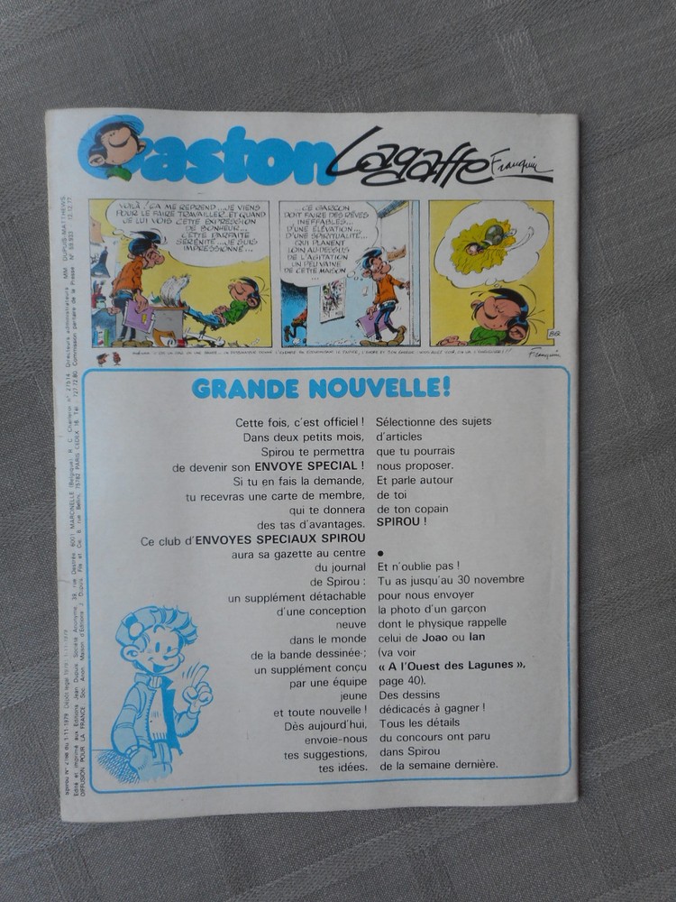 Spirou Weekly No. 2168 Good Condition Complete