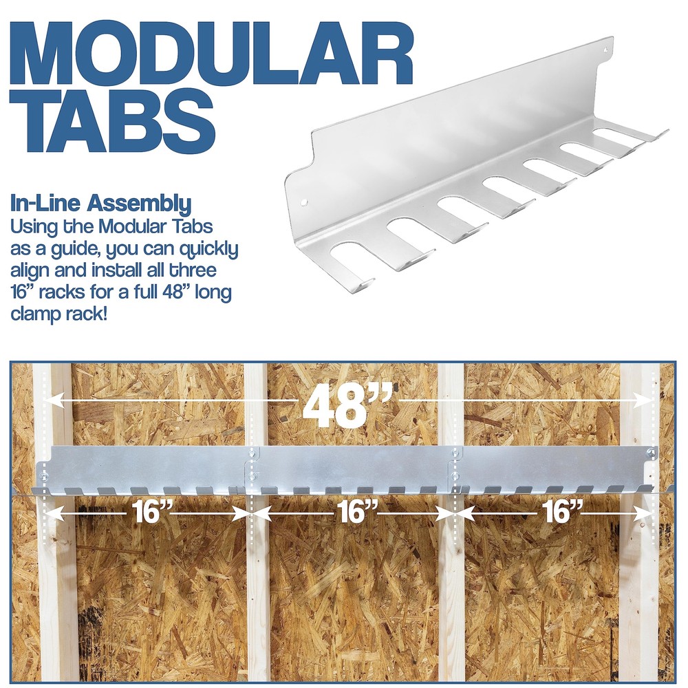 Fulton Pipe Clamp Rack 3 Pack - Quick Align Pre-Drilled 16" OC