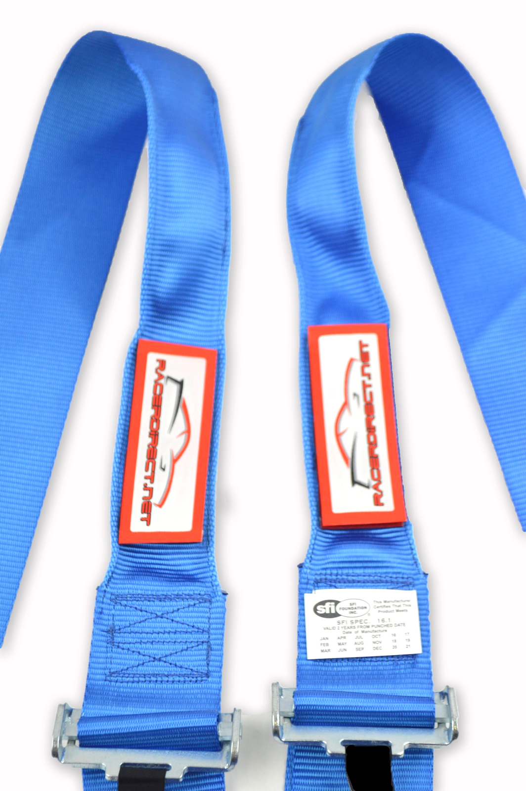 BLUE FLOOR MOUNT RACE HARNESS 5 POINT PULL UP LAP BELTS HANS DEVICE BELT
