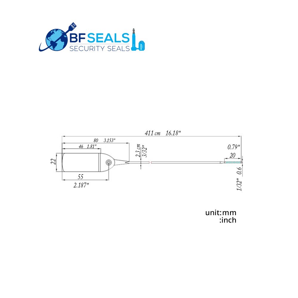 PULL TIGHT ECOLine Security Seal, 100 Pcs, 16" BLUE, Numbered BF-12PT12