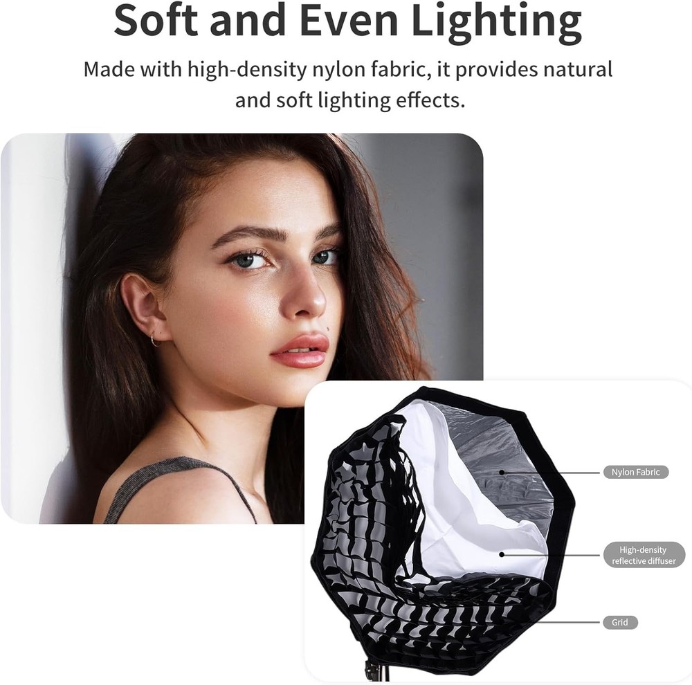 Ulanzi 40CM Mini Bowens Mount Octagon Softbox Octagonal Speedlite, Studio Flash