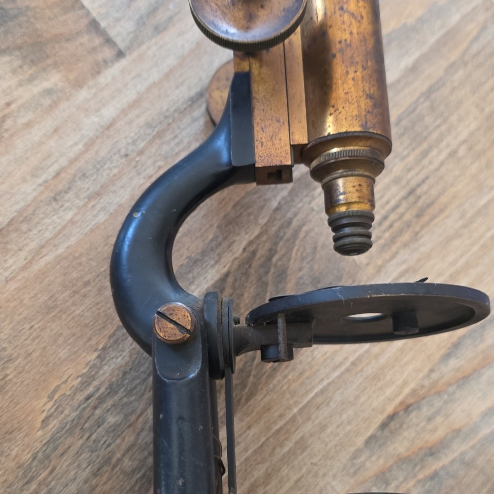 Antique Brass Microscope Multiple Objective Lenses Pre-1930 Original