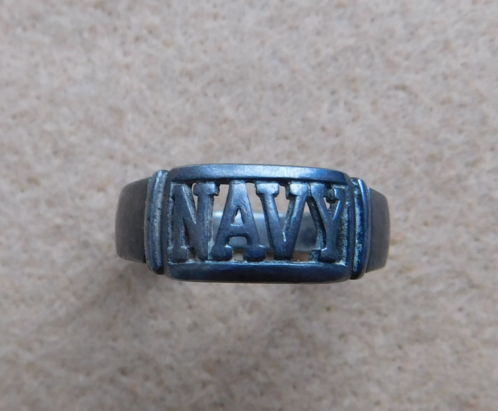 ORIGINAL WWII ERA U.S. NAVY RING - 925 STERLING SILVER, SIZE 11/11.50