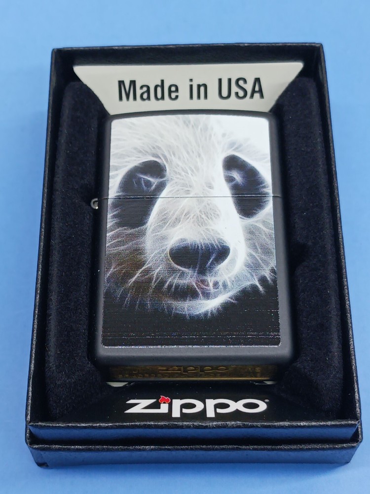 Zippo Black Matte Panda Lighter 28358