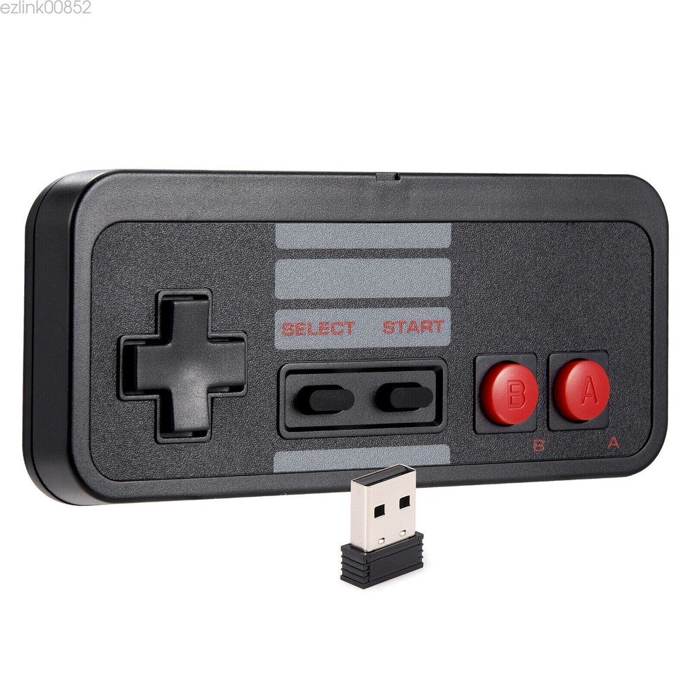 2Pack Wireless 2.4GHz NES Retro Gamepad For Windows PC Mac Linux USB Controller